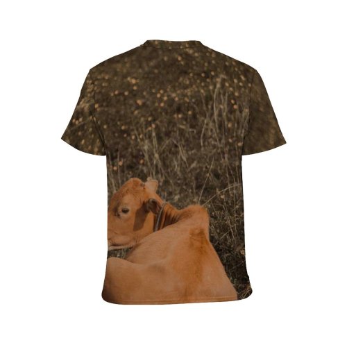 yanfind Adult Full Print T-shirts (men And Women) Snow Sunset Countryside Agriculture Farm Grass Travel Grassland Outdoors Daylight Cattle