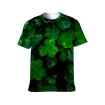 yanfind Adult Full Print T-shirts (men And Women) Blooming Clover Garden Leaves Plants