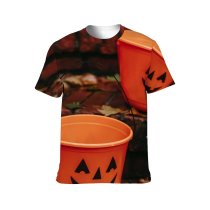 yanfind Adult Full Print T-shirts (men And Women) Autumn Boo Bucket Building Celebrate Colorful Creative Creepy Decor Decoration Door