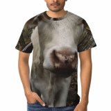 yanfind Adult Full Print T-shirts (men And Women) Field Countryside Agriculture Farm Grass Milk Portrait Bull Cow Rural Farmland Pasture