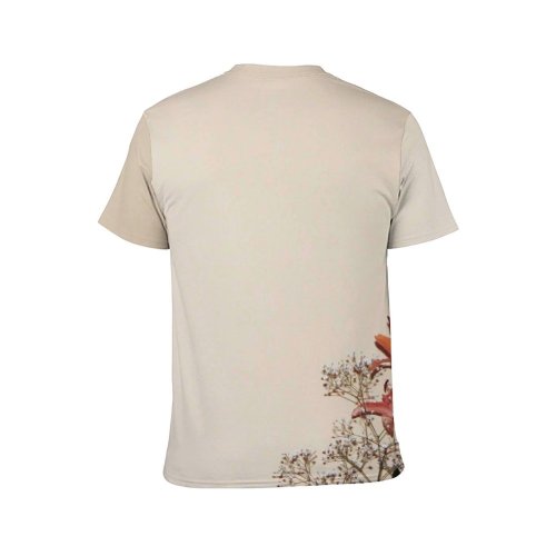 yanfind Adult Full Print T-shirts (men And Women) 2d Texture Love Romance Valentine Flower Lillium Salmon