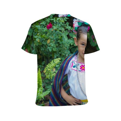 yanfind Adult Full Print T-shirts (men And Women) Fashion Summer Garden Cute Dress Flower Portrait Child Outdoors Smile Beautiful Wear