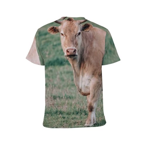 yanfind Adult Full Print T-shirts (men And Women) Field Countryside Agriculture Farm Grass Grassland Milk Bull Cow Rural Calf Farmland