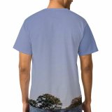 yanfind Adult Full Print T-shirts (men And Women) Autumn Sky Building Cottage Countryside Deciduous Distant Dwell Fallen Field From Below