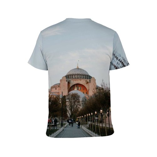 yanfind Adult Full Print T-shirts (men And Women) City Dawn Sunset Street Building Winter Architecture Tree Travel Church Outdoors Religion