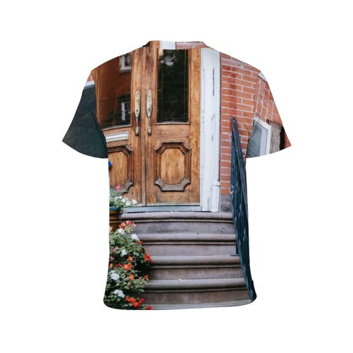 yanfind Adult Full Print T-shirts (men And Women) Architecture Barrier Bloom Brick Wall Brickwork Building City Construction Contemporary Detail District