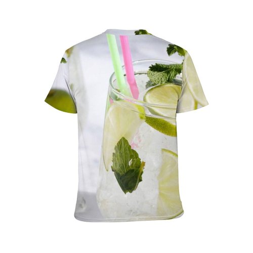 yanfind Adult Full Print T-shirts (men And Women) Cocktail Glass Leaf Lemon Health Fruit Tropical Lime Juice Citrus Lemonade