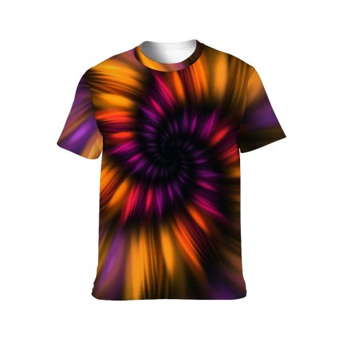 yanfind Adult Full Print T-shirts (men And Women) Abstract Spiral Round Light