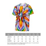 yanfind Adult Full Print T-shirts (men And Women) Art Texture Abstract Flower Design Round Decoration Beautiful Rainbow Petal Motley Proportion