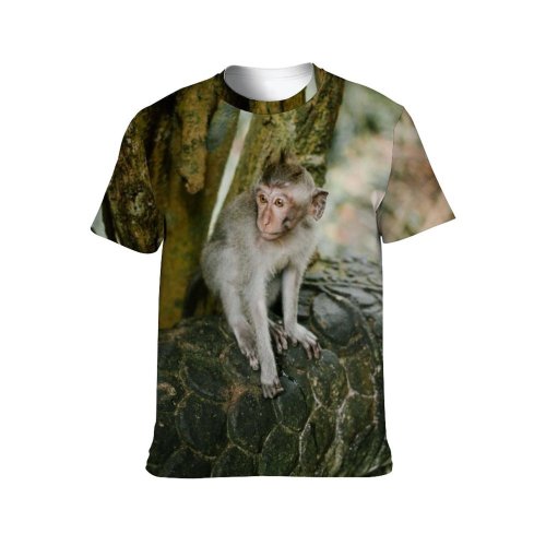 yanfind Adult Full Print T-shirts (men And Women) Wood Park Tree Portrait Monkey Outdoors Wild Jungle Wildlife Primate Rainforest