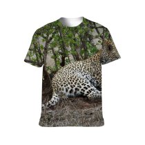 yanfind Adult Full Print T-shirts (men And Women) Grass Big Cat Outdoors Wild Leopard Safari Wildlife Danger Serengeti Savanna
