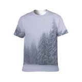 yanfind Adult Full Print T-shirts (men And Women) Beauty Botany Breathtaking Coniferous Space Daytime Evergreen Fir Fog Forest Grow Growth