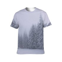yanfind Adult Full Print T-shirts (men And Women) Beauty Botany Breathtaking Coniferous Space Daytime Evergreen Fir Fog Forest Grow Growth