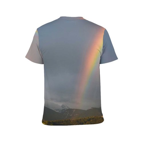 yanfind Adult Full Print T-shirts (men And Women) Light Dawn Landscape Storm Hill Evening Travel Outdoors Rainbow Scenic