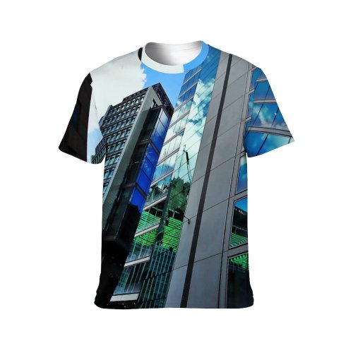 yanfind Adult Full Print T-shirts (men And Women) Architectural Design Architecture Sky Buildings City Cityscape Clouds Daylight Exterior Facade Futuristic