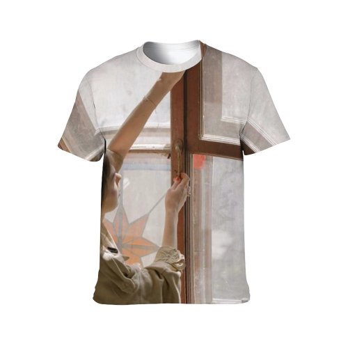 yanfind Adult Full Print T-shirts (men And Women) Casement Female From Behind Girl Home Light Room Rusty Student Trench