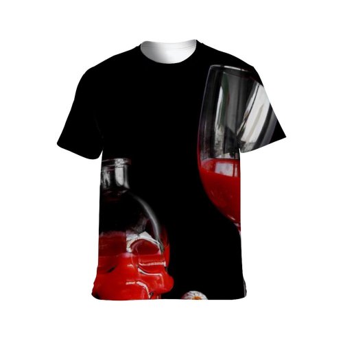 yanfind Adult Full Print T-shirts (men And Women) Reflection Still Christmas Champagne Bottle Liquor Isolate Merlot Glass Items