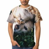 yanfind Adult Full Print T-shirts (men And Women) Cat Cute Dog Friends Friendship Kiss Love Outdoors Puppy