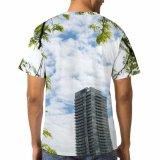 yanfind Adult Full Print T-shirts (men And Women) Architectural Design Architecture Building Exterior Futuristic Glass Growth High Landscape Leaves