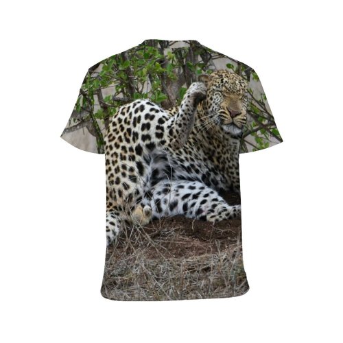 yanfind Adult Full Print T-shirts (men And Women) Grass Big Fur Cat Outdoors Wild Leopard Safari Wildlife Danger Panthera
