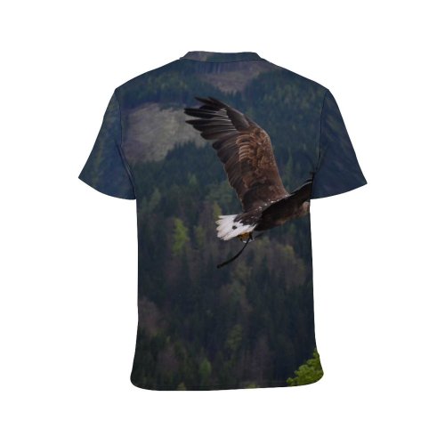 yanfind Adult Full Print T-shirts (men And Women) Bald Eagle Bird Flying Forest Trees