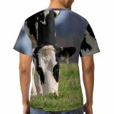 yanfind Adult Full Print T-shirts (men And Women) Field Countryside Agriculture Farm Grass Grassland Milk Cow Rural Calf Farmland Pasture