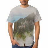 yanfind Adult Full Print T-shirts (men And Women) Dawn Landscape Sunset Fog Mist Travel Waterfall Rock Volcano Outdoors