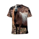 yanfind Adult Full Print T-shirts (men And Women) Cute Agriculture Farm Grass Fur Outdoors Baby Sheep Wildlife Pasture Goat
