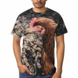 yanfind Adult Full Print T-shirts (men And Women) Beak Bird Farm Feather Hen Outdoors Poultry Rural