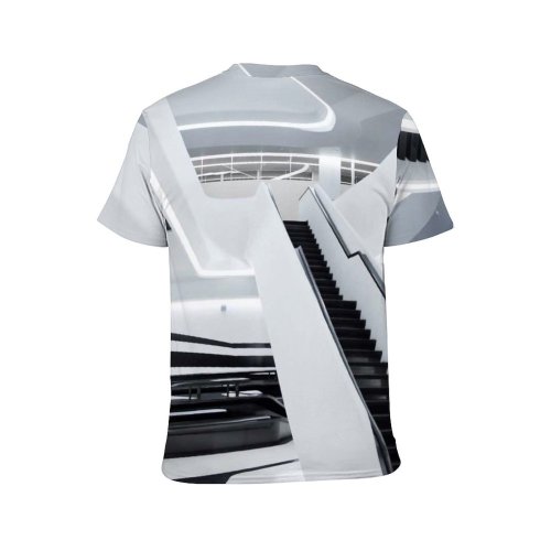 yanfind Adult Full Print T-shirts (men And Women) Technology Architecture Design Fast Empty Perspective Futuristic Designing Data Contemporary