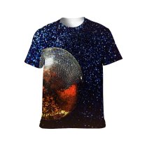 yanfind Adult Full Print T-shirts (men And Women) Ball Dark Design Disco Discotheque Glass Illuminated Lights Luminescence Reflections Round Shining