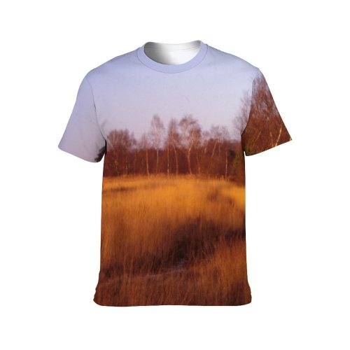 yanfind Adult Full Print T-shirts (men And Women) Landscape Trees Woods Field Grass Flora