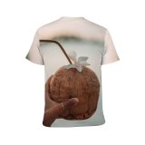 yanfind Adult Full Print T-shirts (men And Women) Sea Dawn Sunset Sand Ocean Summer Boat Travel Seascape Seashore Island