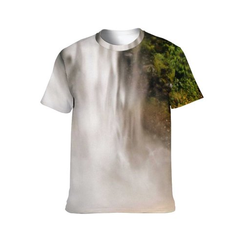 yanfind Adult Full Print T-shirts (men And Women) Wood Landscape Fog Mist Park Tree River Travel Motion