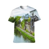 yanfind Adult Full Print T-shirts (men And Women) Architecture Area Attract Boat Calm Canal City Cityscape Cloudy Coast Destination District