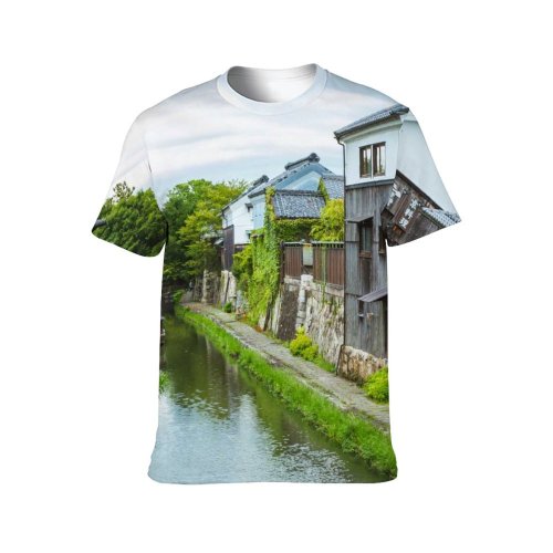 yanfind Adult Full Print T-shirts (men And Women) Architecture Area Attract Boat Calm Canal City Cityscape Cloudy Coast Destination District