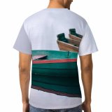 yanfind Adult Full Print T-shirts (men And Women) Aqua Boat Calm Canal Channel Cloud Cloudy Embankment Fishing Flow Gloomy Lake