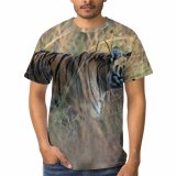 yanfind Adult Full Print T-shirts (men And Women) Grass Big Cat Outdoors Wild Hunter Jungle Safari Wildlife Danger Stripe
