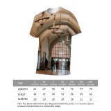 yanfind Adult Full Print T-shirts (men And Women) Arch Arched Architecture Archway Building Ceiling Chandelier City Classic Clean Construction Corridor
