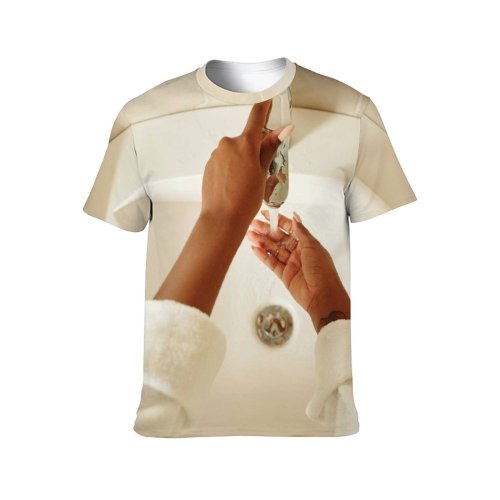 yanfind Adult Full Print T-shirts (men And Women) Dawn Relaxation Room Bathroom Soap Clean Health Bath Treatment Family Mirror Applying