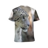yanfind Adult Full Print T-shirts (men And Women) Cute Fur Portrait Cat Outdoors Wild Leopard Wildlife Staring Stripe