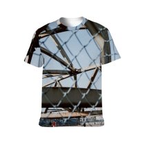 yanfind Adult Full Print T-shirts (men And Women) Architecture Fence Cage Net Iron Abandoned Safety Wire Security Danger