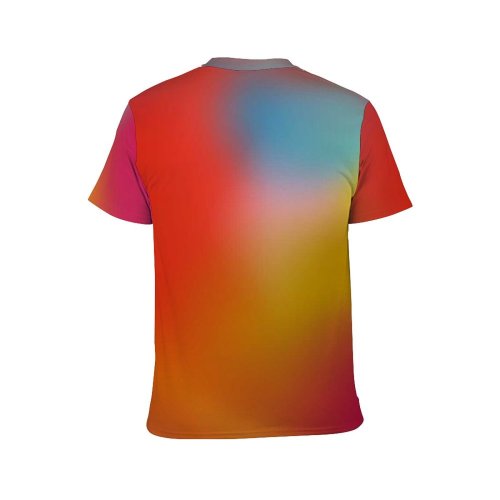 yanfind Adult Full Print T-shirts (men And Women) Abstract Colorful Contrast Creative Curves Shapes Deformation Deformed Degraded Digital Distort-