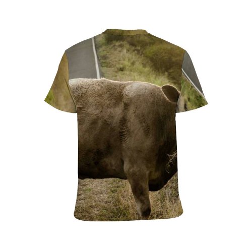 yanfind Adult Full Print T-shirts (men And Women) Landscape Field Summer Countryside Agriculture Grass Travel Grassland Outdoors Cow Rural Pasture