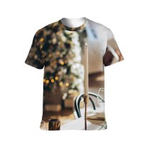 yanfind Adult Full Print T-shirts (men And Women) Candle Candlelight Christmas Decorations Season Time Tree Contemporary Cozy Family