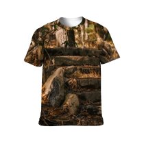yanfind Adult Full Print T-shirts (men And Women) Architecture Autumn Calm Countryside Deciduous Fall Flora Foliage Footpath Forest