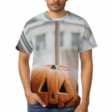 yanfind Adult Full Print T-shirts (men And Women) Carved Pumpkin Halloween Happy O Lantern O'lantern Trick Treat Window