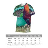 yanfind Adult Full Print T-shirts (men And Women) Bird Farm Grass Beak Fence Hen Outdoors Beautiful Feather Poultry Avian Crest
