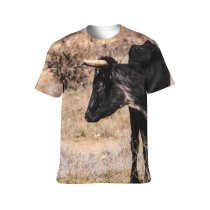 yanfind Adult Full Print T-shirts (men And Women) Field Countryside Agriculture Farm Grass Grassland Outdoors Bull Cow Rural Wildlife Calf