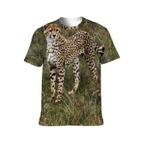 yanfind Adult Full Print T-shirts (men And Women) Grass Fur Grassland Cat Outdoors Wild Leopard Safari Wildlife Cheetah Endangered
